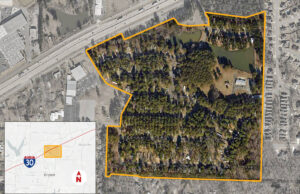 Eleven parcels within the area outlined above make up the recently-sold Indian Springs Mobile Home Park in Bryant. (Parcel lines are approximate and shown for illustration only.)
