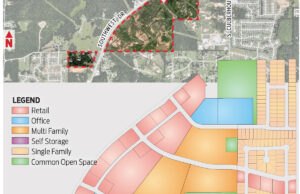 Mixed-use Southern Hills is east of U.S. 49 (Southwest Drive) where it meets Interstate 555.
