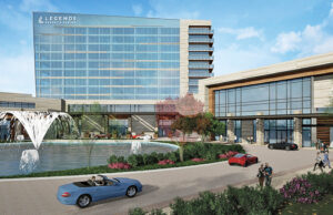 A rendering of Cherokee Nation Businesses’ planned $225 million casino complex in Pope County. The company is waiting to resolve remaining legal challenges before starting construction.