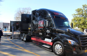 The "Be Pro Be Proud" mobile workshop parked outside the Arkansas State Capitol on Jan. 24, 2022. The state has awarded a grant funding a duplicate of the workshop.