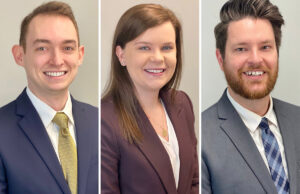 Ross King of Little Rock, Leanna Hubbard of Conway and Jacob White of Springdale, all of the Taylor King Law Firm