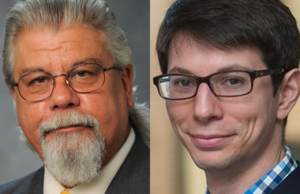 Michael Pakko, left, and Tyler Mondres, economists who discussed the outlook for Arkansas and the nation at the Arkansas State Chamber's 2022 Virtual Financial Forecast