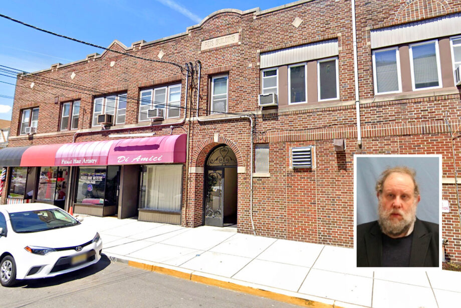 Joseph Schwartz (inset) operated out of offices above retail space on Marlboro Road in Wood-Ridge, New Jersey.