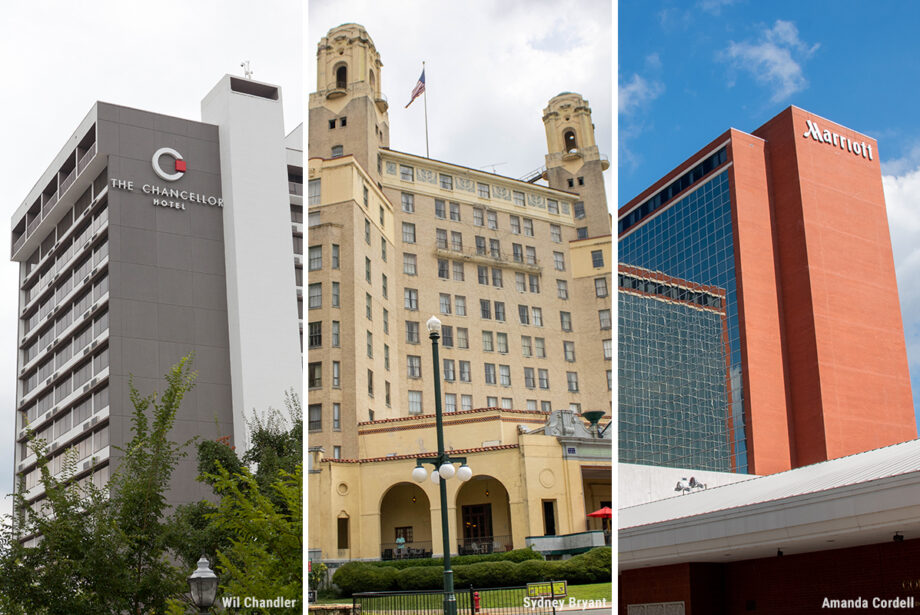 The Chancellor Hotel in Fayetteville, the Arlington Hotel & Spa in Hot Springs and the Marriott in Little Rock