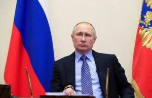 Russian President Vladimir Putin during a meeting in Moscow in May 2020