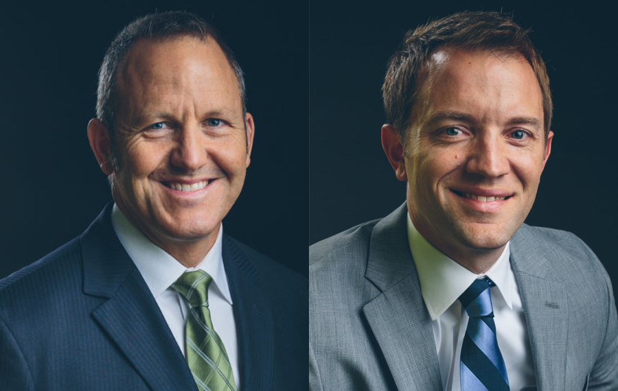 Chris Ladner, left, a principal partner at Entegrity, and&nbsp;John Coleman, the regional director who heads company&rsquo;s Fayetteville office.