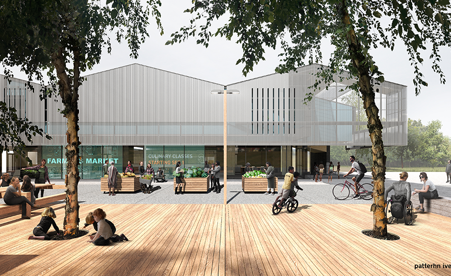 A rendering of the Market Center of the Ozarks, a $31 million food hub planned for Springdale.