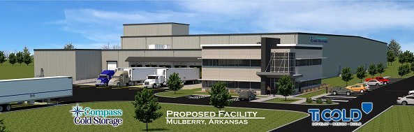 A rendering of a $24 million cold storage facility planned by Compass Cold Storage of Mulberry