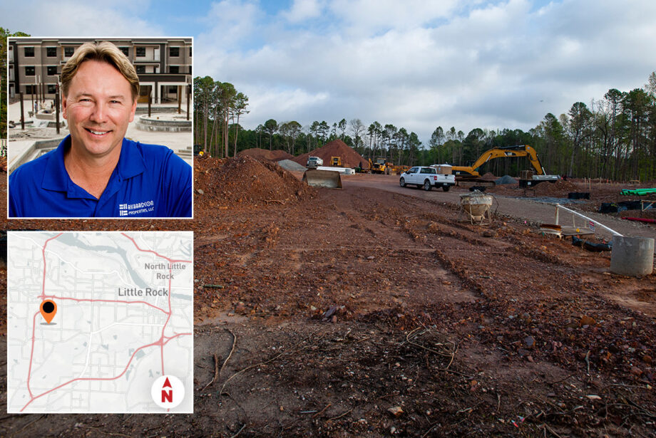 Keith Richardson (inset) and the city of Little Rock continue to battle over The Peaks at Little Rock, site of a disputed low-income housing project.