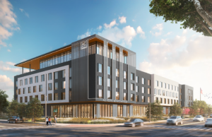 A rendering of the AC Hotel by Marriott Bentonville, which will be located on Walmart's new 350-acre corporate campus