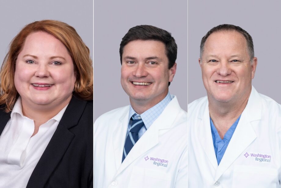 Amy LeSieur, Dr. Jeffrey Kellar and Dr. Ronald Mullis with&nbsp;Washington Regional Medical System