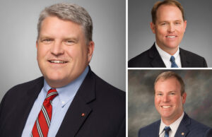 Clockwise from left: Cole Plafcan, Daniel Robinson and Reggie Rose of Simmons Bank.