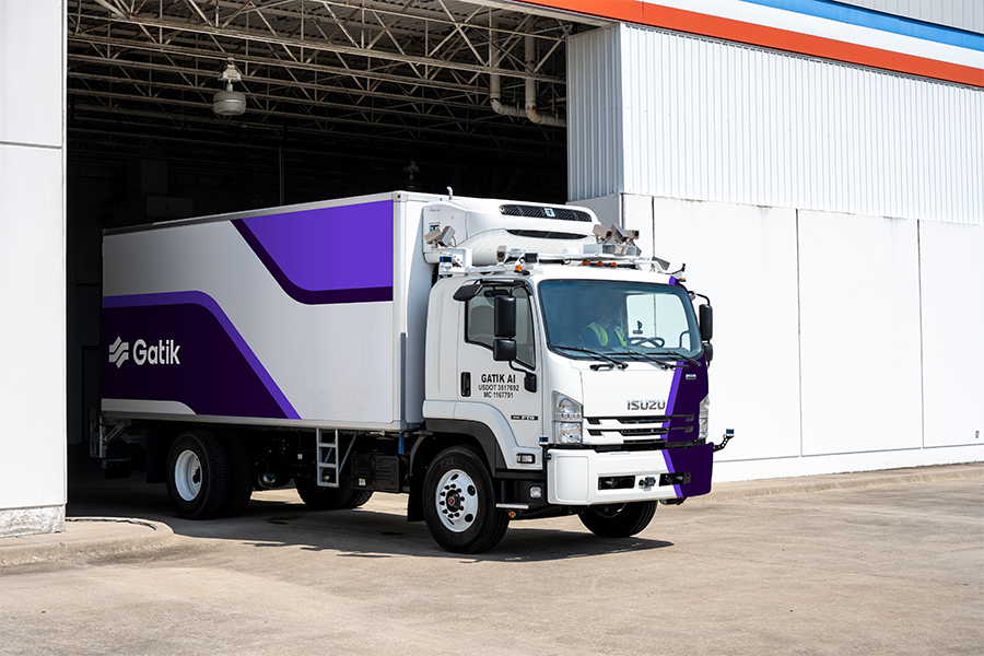 One of Gatik's class 6 autonomous trucks in operation