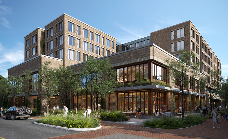 A rendering of a hotel being developed in downtown Bentonville by Ropeswing Hospitality and Blue Crane