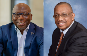 Wesley Brown, left, and Michael McCray, the founders of the Arkansas Delta Informer, the Black-owned independent news portal based in Pine Bluff.