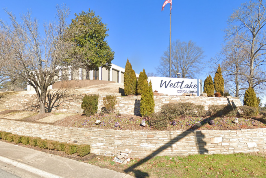 A Google Street View image of the entrance to Westlake Corporate Park in Little Rock