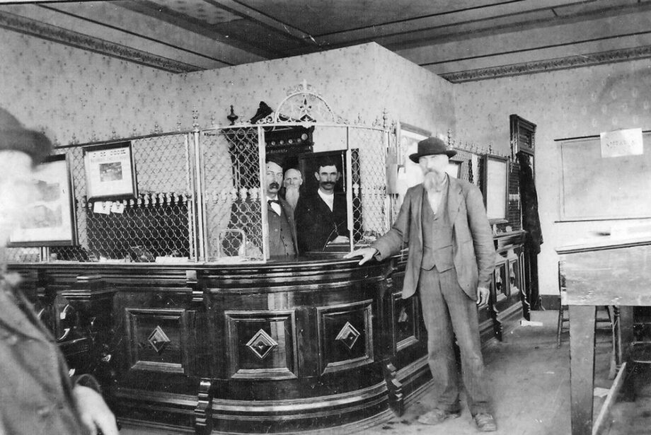 The Bank of Rogers at 114 S. First St. in Rogers, circa 1910.&nbsp;