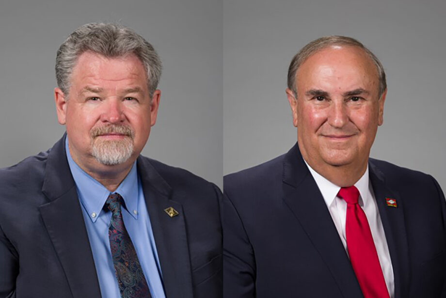 Arkansas Sens. Alan Clark (left) and Mark Johnson have been reprimanded for ethics violations.