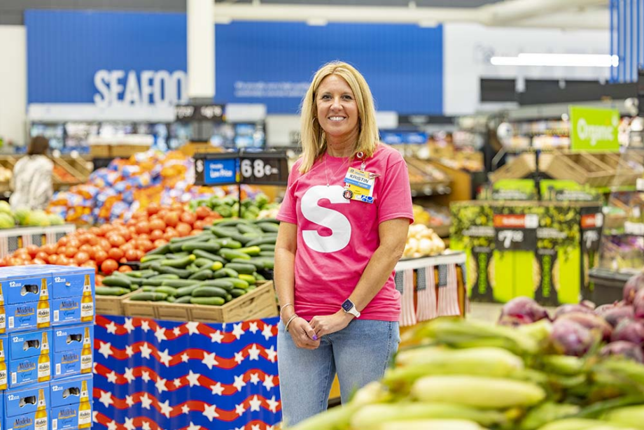 Kristin Turnbow at Walmart Store 144 in Fayetteville is one of thousands of Walmart managers and just about all other employees benefiting from better pay these days.