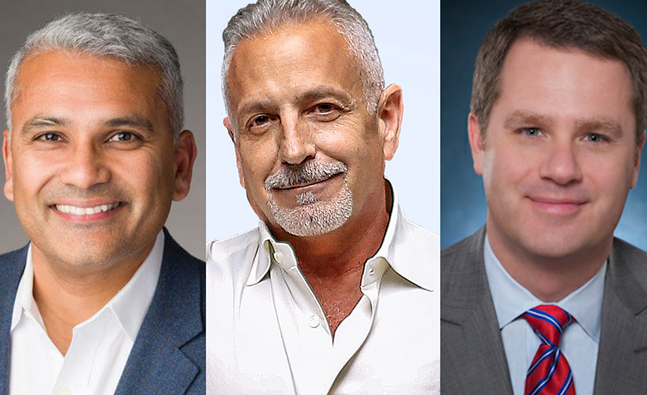 (From left)&nbsp;Vijay Manthripragada, CEO of Montrose Environmental Group; Tony Aquila, CEO of Canoo Inc.; and Doug McMillon, CEO of Walmart.