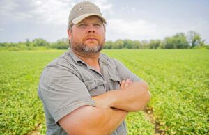 Fourth-generation farmer Reed Storey grows 90 acres of soybeans just outside of Marvell city limits in Phillips County. &nbsp;