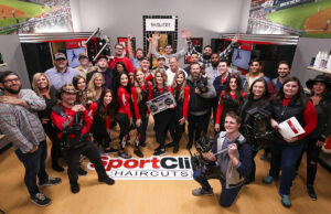 Stone Ward filming an ad for Sport Clips. The Little Rock-based marketing firm's work for the haircut chain won silver at the&nbsp;Telly Awards competition.