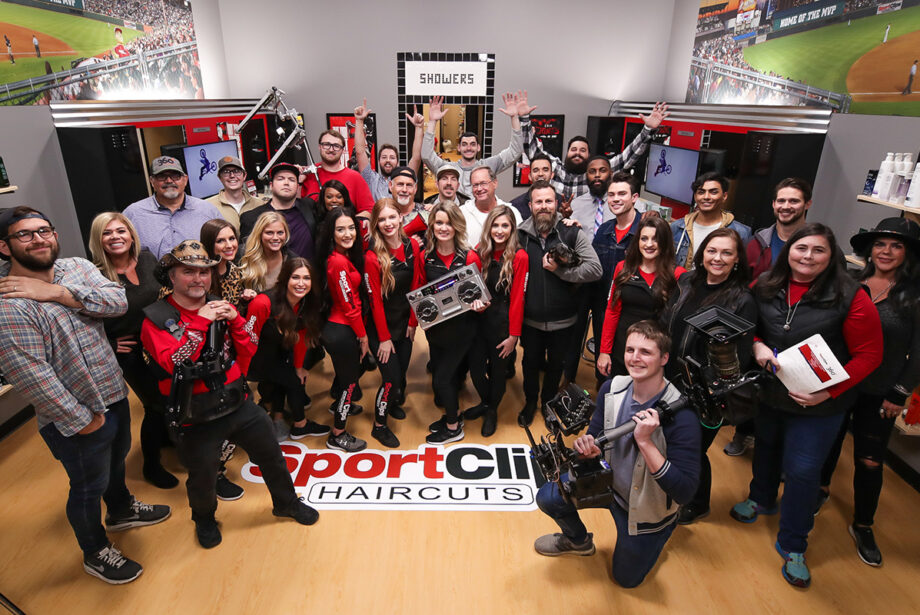 Stone Ward filming an ad for Sport Clips. The Little Rock-based marketing firm's work for the haircut chain won silver at the&nbsp;Telly Awards competition.