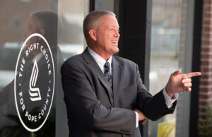 Pope County Judge Ben Cross, seen outside the Cherokee Nation Businesses storefront in Russellville, says the Legends casino will be a boon to the local economy.
