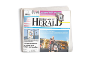 A photo illustration showing the Aug. 18, 2022, edition of the Monroe County Herald. The Brinkley newspaper has been purchased by&nbsp;Chuck Davis and Andrew Bagley and will be renamed the Monroe County Argus.