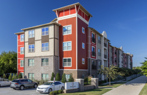 The Champions Club is a 76-unit student apartment complex on South Razorback Road in Fayetteville.