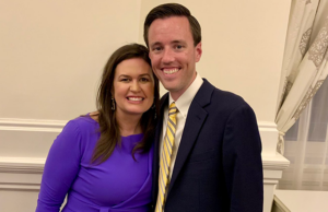 Sarah Sanders, left, and Judd Deere in a photo Deere posted to Twitter account. Used with permission.
