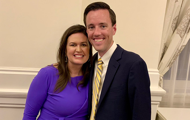 Sarah Sanders, left, and Judd Deere in a photo Deere posted to Twitter account. Used with permission.