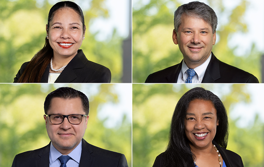 Clockwise from top left: Jasmin Bland, Kevin Kunkler, Yerko Berrocal and Lisako McKyer