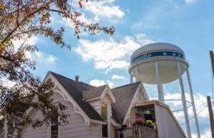 A home in the downtown Bentonville area near the city's water tower