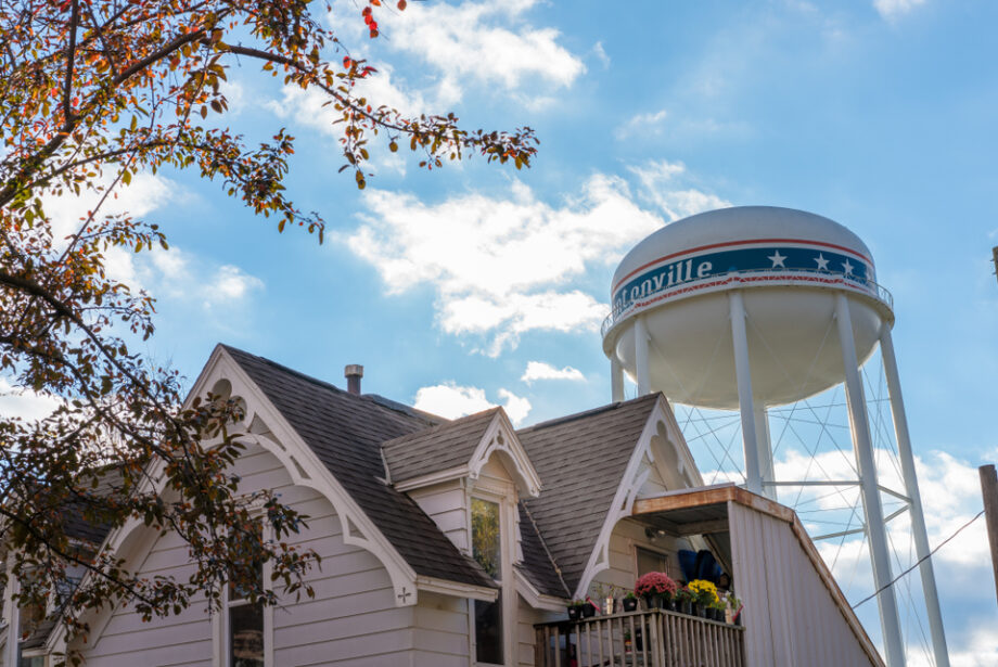 A home in the downtown Bentonville area near the city's water tower