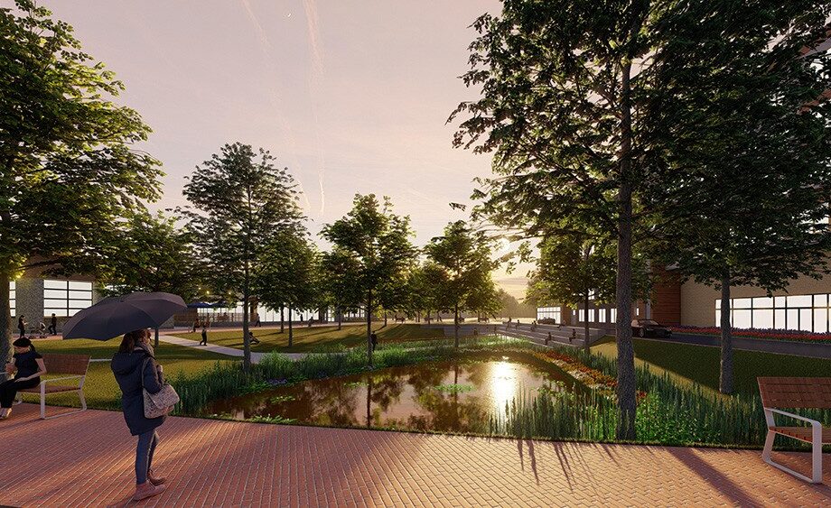 Plans for The Middle, at the southeast corner of Cantrell Road and Rodney Parham Road in Little Rock, call for a hotel and restaurant.