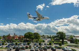 A Malaysia Airlines Airbus A380 on landing approach after a flying display at the Farnborough International Airshow&nbsp;in 2012.