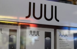 Juul brand e-cigarettes on display