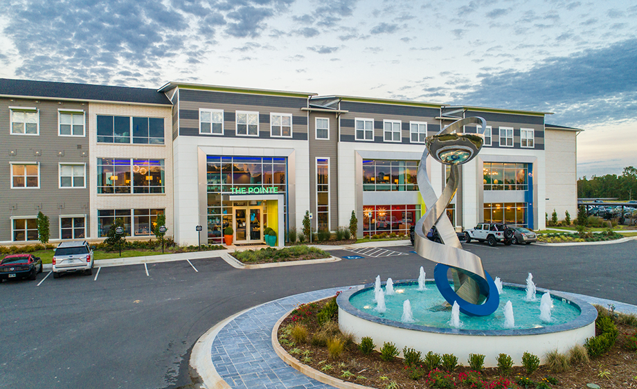 An entrance to The Pointe at North Hills apartment complex in North Little Rock