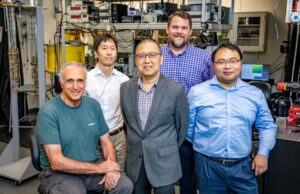 From left: Greg Salamo, Hiro Nakamura, Shui-Qing "Fisher" Yu, Hugh Churchill and Jin Hu, U of A.