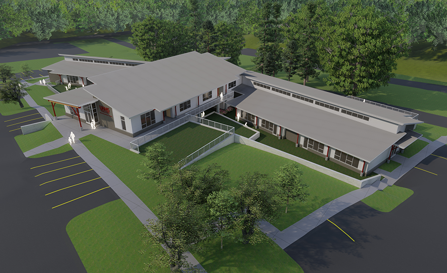 A rendering of the child development center that UAMS is building near the Hillary Rodham Clinton Children's Library in Little Rock