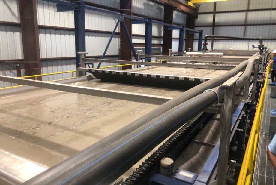 The new belt filter at U.S. Vanadium's facility in Hot Springs.&nbsp;The belt filter allows for the efficient processing of feedstock solids of soluble vanadium, which helps to increase vanadium recovery and boosts production of high-value vanadium products.