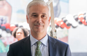 Wells Fargo CEO Charlie Scharf attends an event in Harlem New York in June 2021