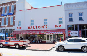 The Walmart Museum on the Bentonville Square. Some of its exhibits will temporarily move Nov. 1 to the nearby Ledger building while the retailer renovates the property.