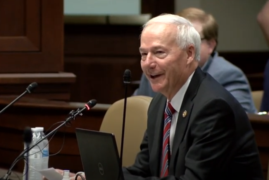 Gov. Asa Hutchinson presents the final state budget proposal of his term-limited time in office on Nov. 10, 2022