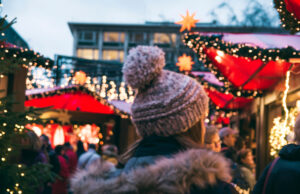 Christmas holiday market shopping