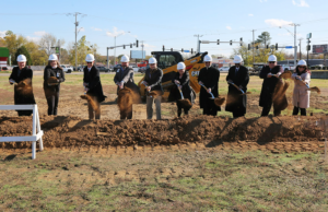 Officials from Fort Smith and Mercy break ground on the health provider's new clinic in the city on Nov. 16, 2022
