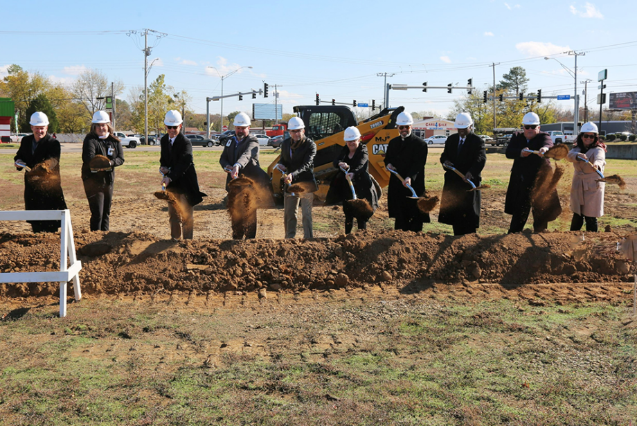 Officials from Fort Smith and Mercy break ground on the health provider's new clinic in the city on Nov. 16, 2022