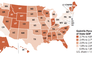 Outdoor recreation GDP map