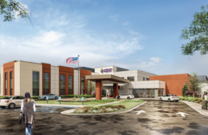 A drawing of the rehabilitation and behavioral health hospital Jefferson Regional Medical Center and LifePoint Health are planning to operate.